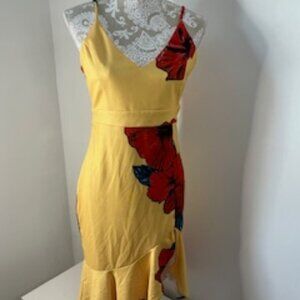 Yellow print dress
